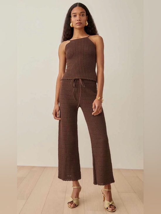 Reformation Pants - Reformation Marco Open Knit Drawstring Wide-Leg Pant NWOT